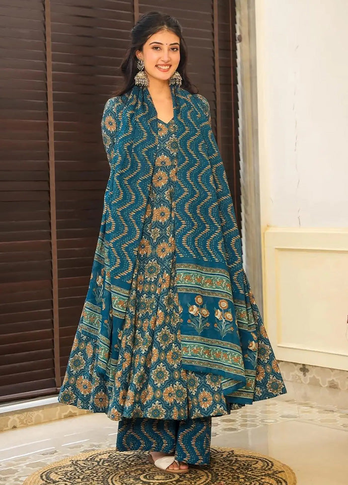 3 Pc Blue Readymade Silk Suit Set Buy Cheap Choice