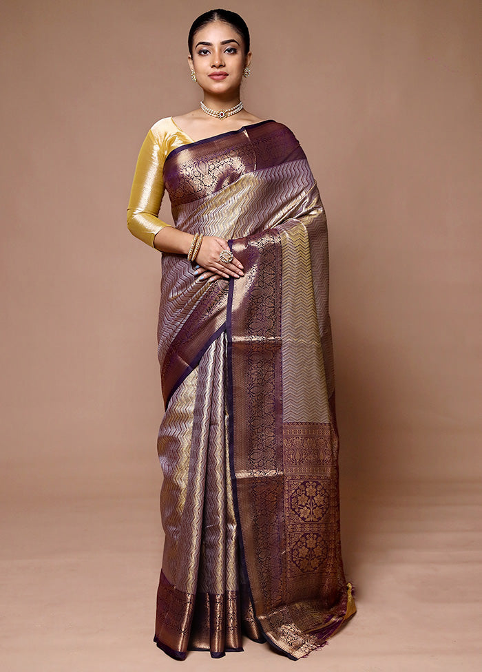 Brown Kanjivaram Silk Saree With Blouse Piece Buy Cheap Buy