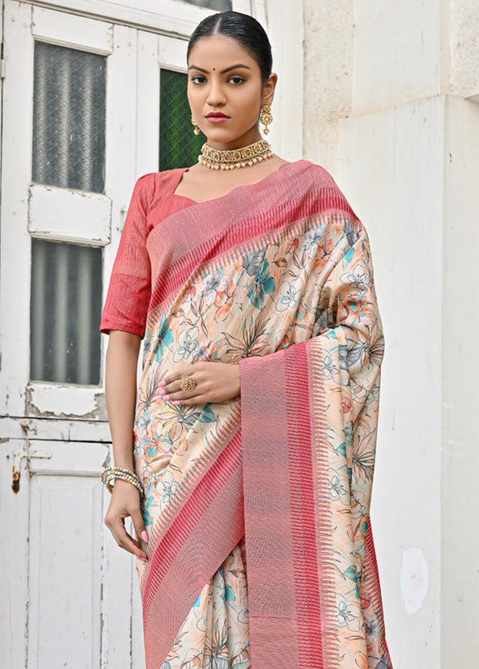 Firoza Tussar Silk Saree With Blouse Piece Looking For Sale Online