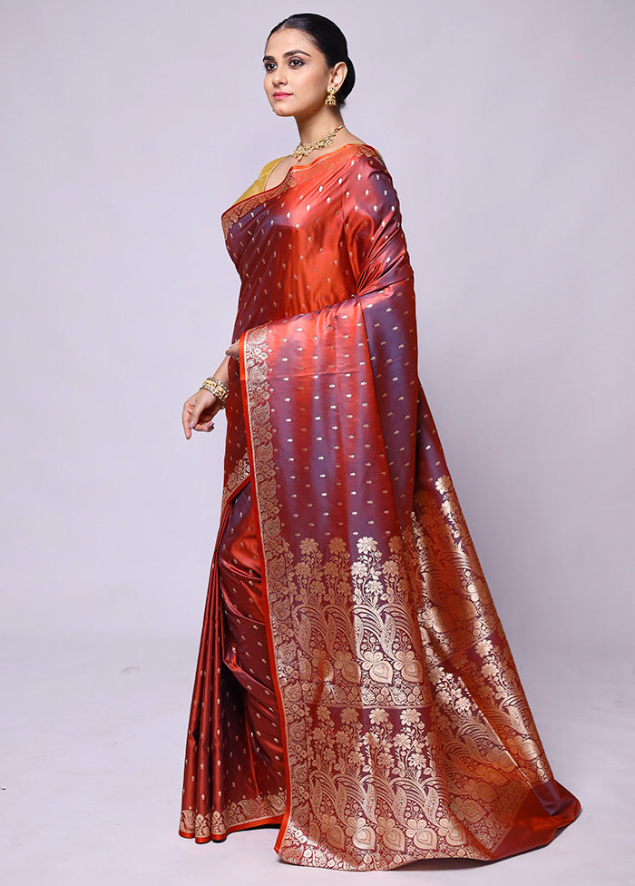 Maroon Banarasi Silk Saree With Blouse Piece Pay With Paypal Cheap Pice