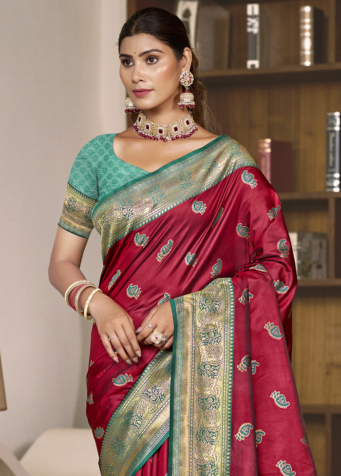 Magenta Dupion Silk Saree With Blouse Piece Free Shipping Recommend