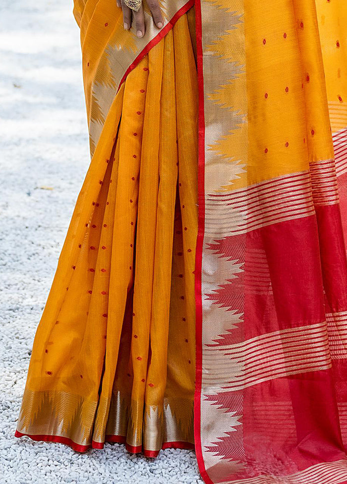 Mustard Tussar Silk Saree With Blouse Piece Free Shipping Outlet Locations