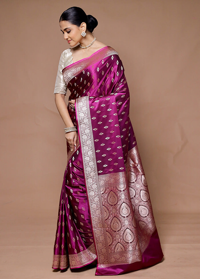 Pink Katan Silk Saree With Blouse Piece 2025 Newest Cheap Online