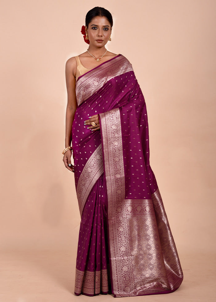 Rani Pink Katan Silk Saree With Blouse Piece Professional Online