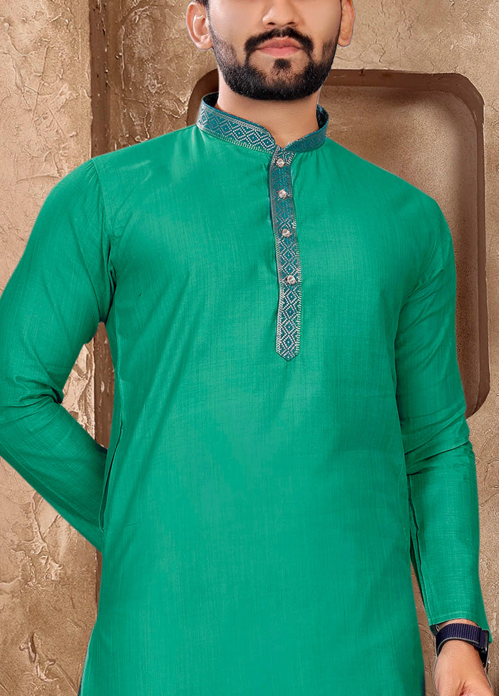 Rama Green Silk Kurta And Pajama Set Cheap Pice Buy Discount