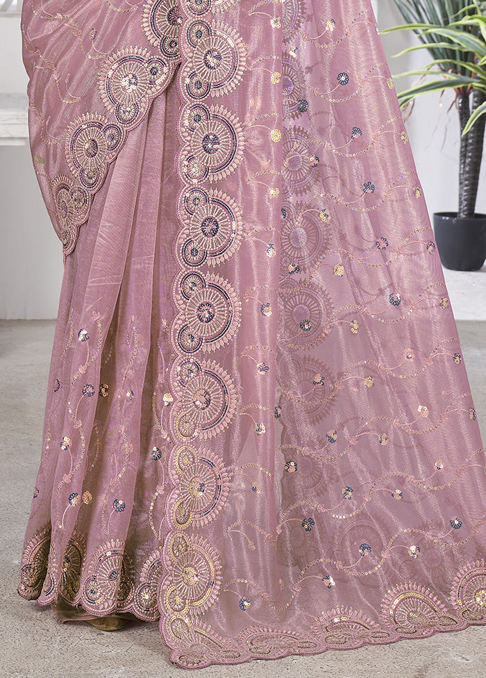 Pink Net Net Saree With Blouse Piece Outlet Largest Supplier