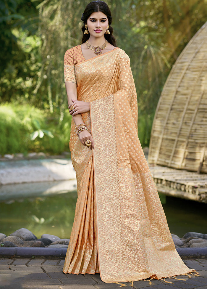 Light Yellow Spun Silk Saree With Blouse Piece Outlet Locations Cheap Online