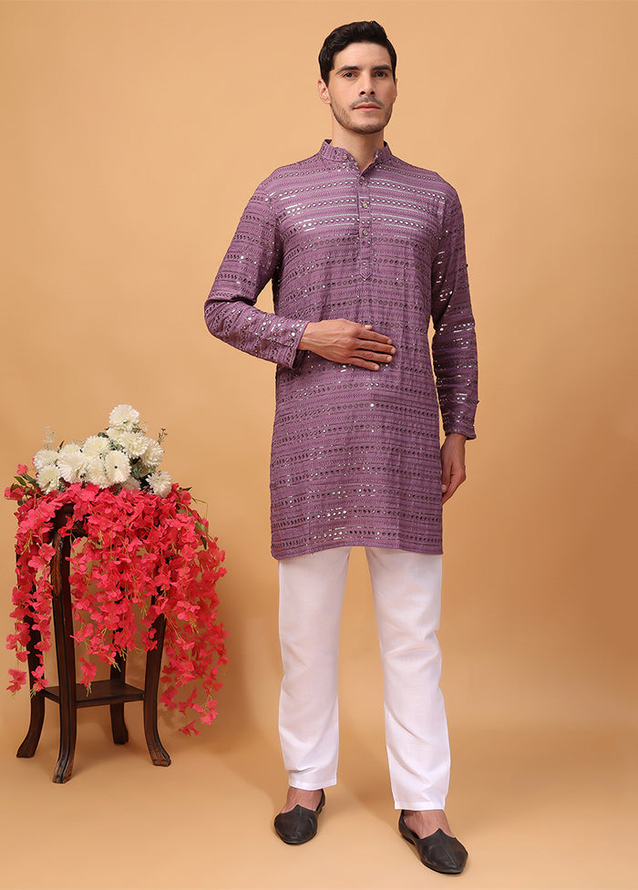 2 Pc Purple Viscose Kurta Pajama Set Buy Cheap Authentic