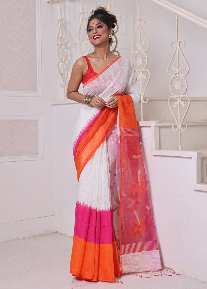 Off White Matka Pure Silk Saree With Blouse Piece Clearance Marketable