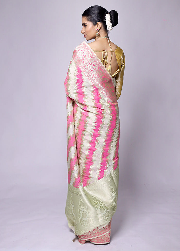 Pink Uppada Silk Saree With Blouse Piece Buy Cheap For Nice