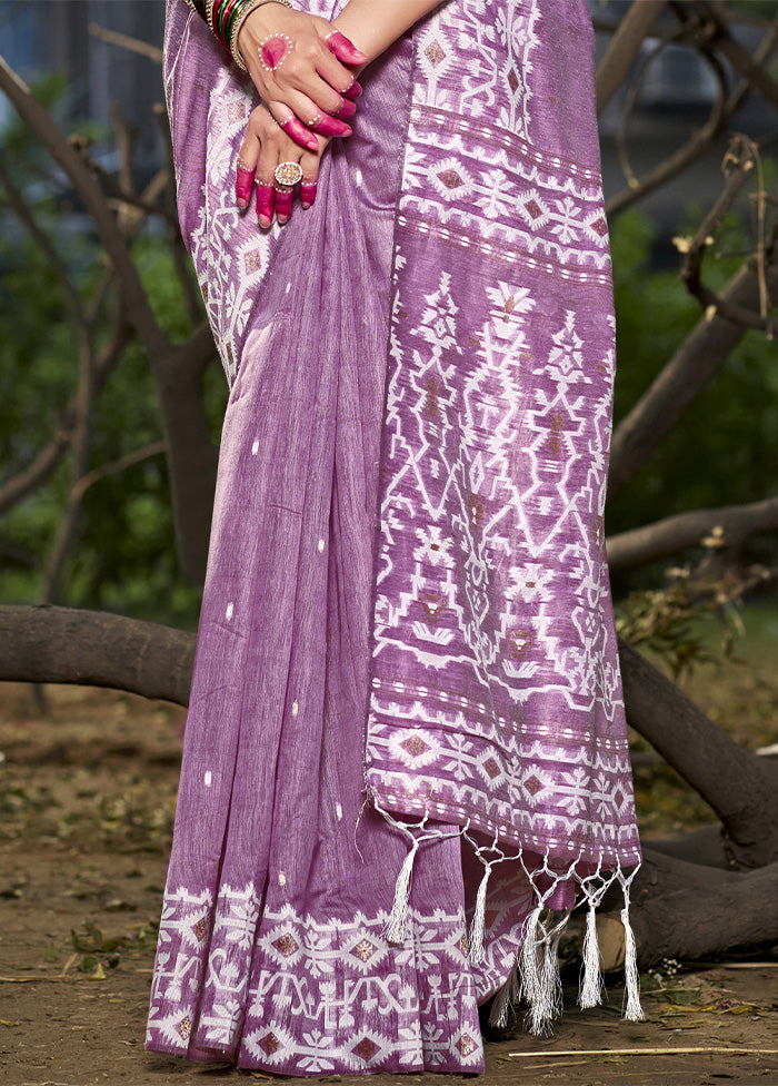 Purple Cotton Saree With Blouse Piece Outlet Wiki