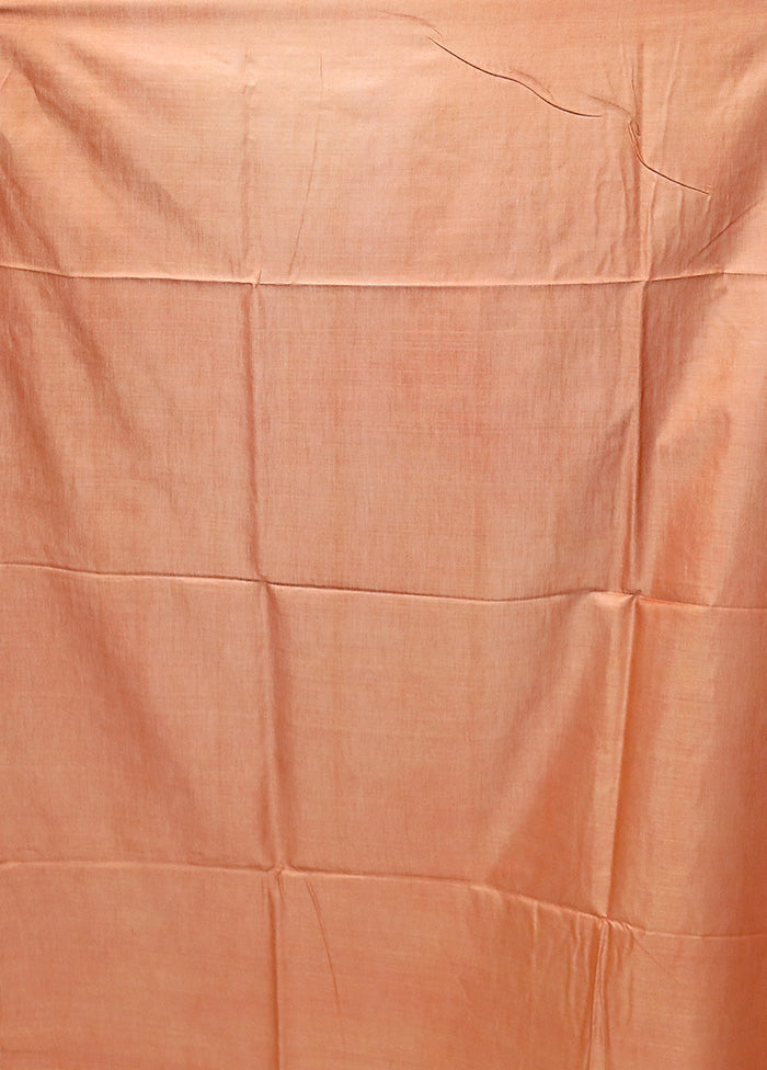 Orange Handloom Tussar Pure Silk Saree With Blouse Piece Cheap Pictures