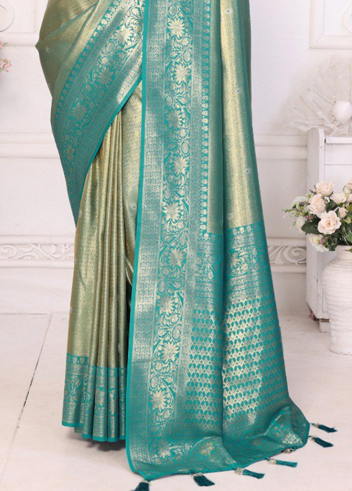 Sea Green Banarasi Silk Saree With Blouse Piece From China Sale Online