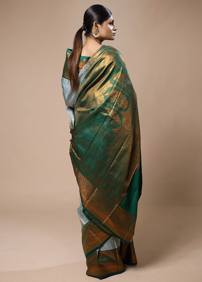 Blue Kanjivaram Silk Saree With Blouse Piece Best Store To Get Cheap Online