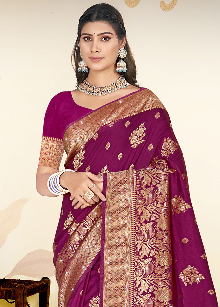 Wine Spun Silk Saree With Blouse Piece Buy Cheap Extremely