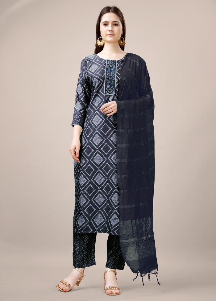 3 Pc Grey Readymade Rayon Suit Set Sale Wiki