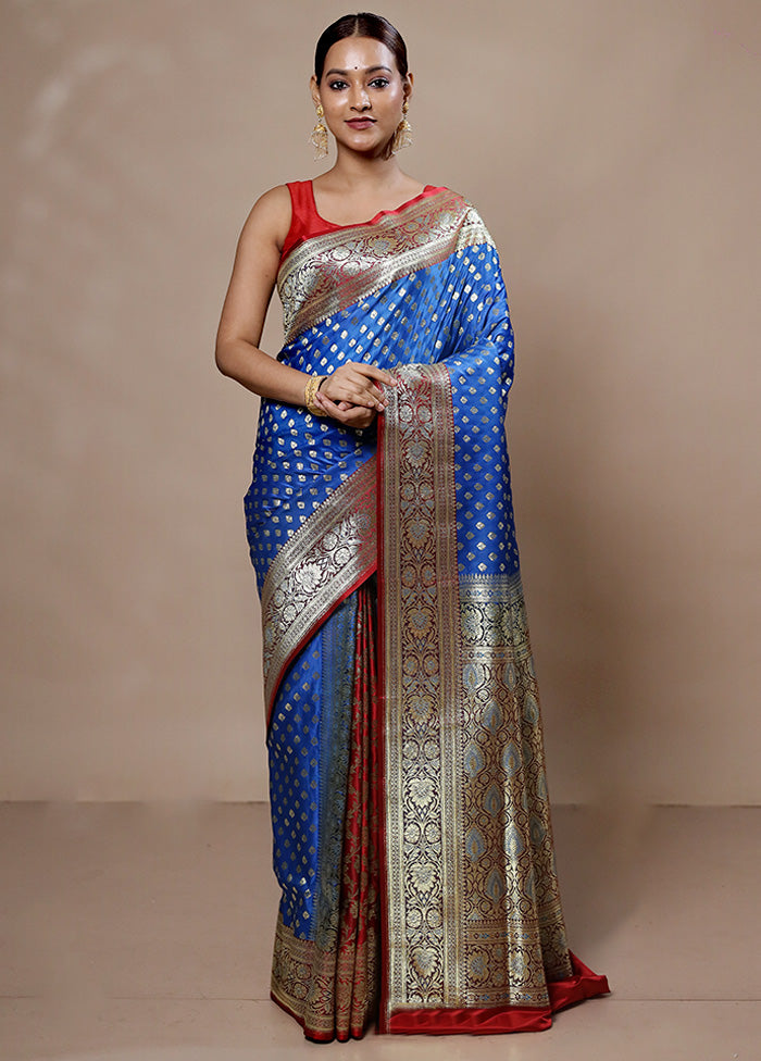 Blue Georgette Saree With Blouse Piece Largest Supplier Cheap Pice