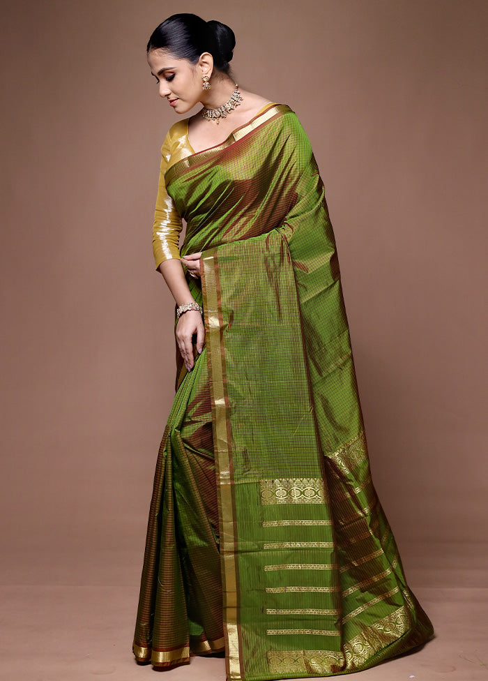 Green Kanjivaram Silk Saree With Blouse Piece Visit Sale Online