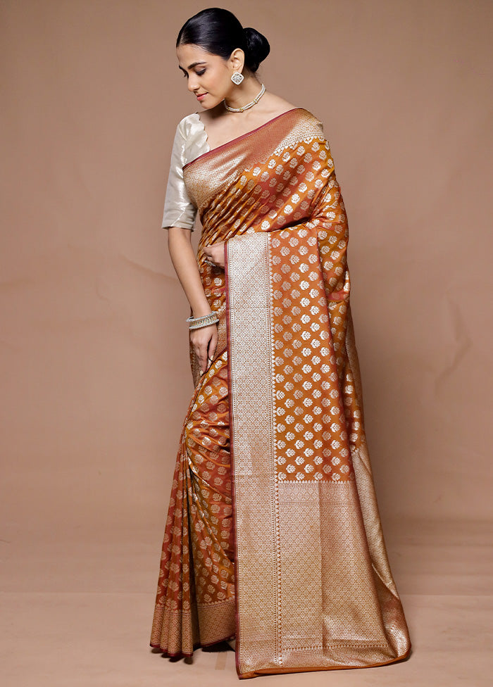 Orange Uppada Silk Saree With Blouse Piece Discount Wiki