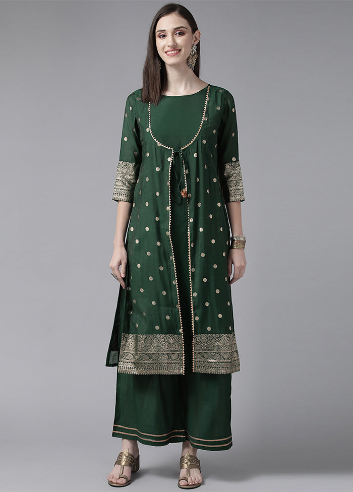 2 Pc Green Readymade Chanderi Kurti Set Outlet Store Online