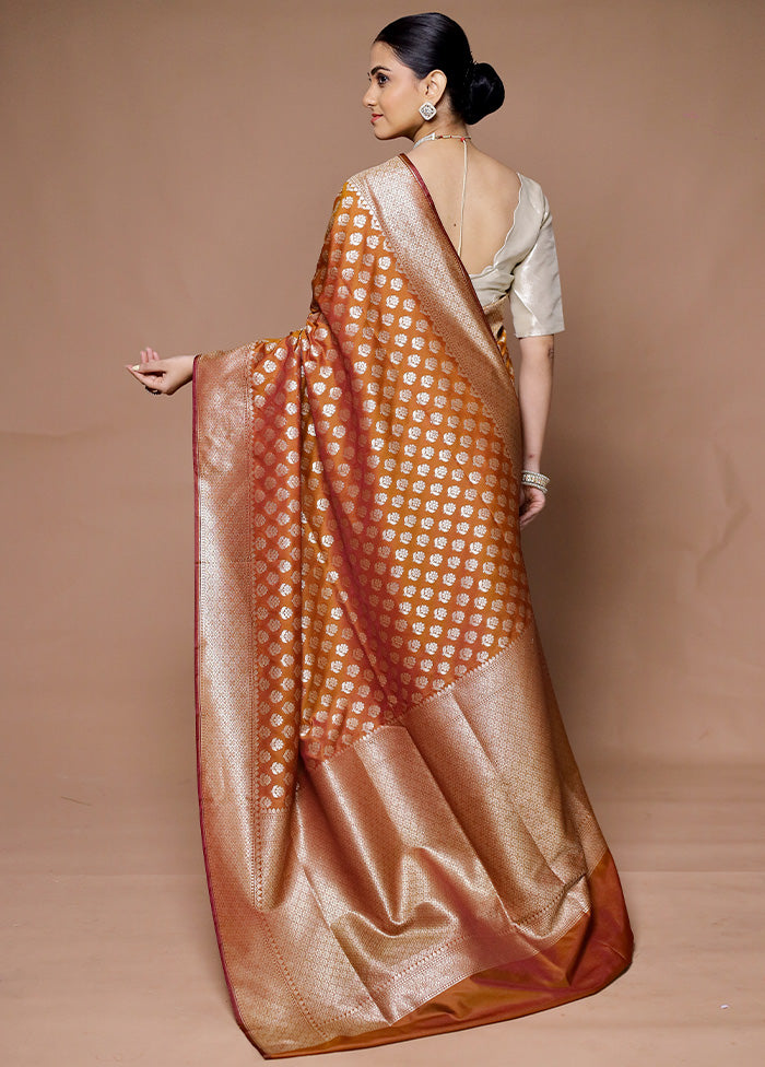 Orange Uppada Silk Saree With Blouse Piece Discount Wiki