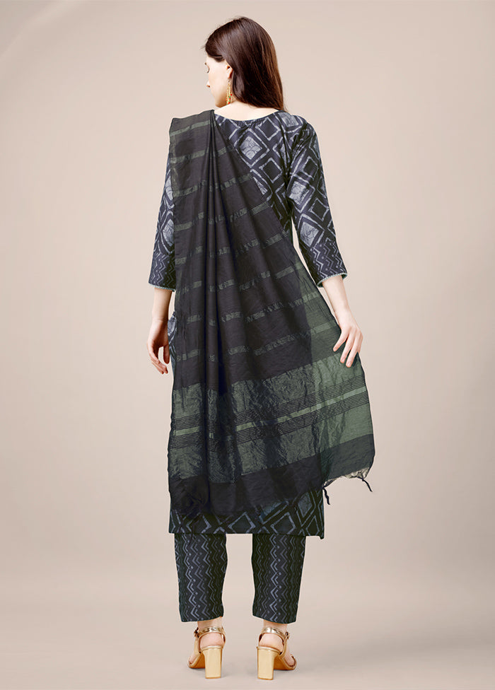 3 Pc Grey Readymade Rayon Suit Set Sale Wiki