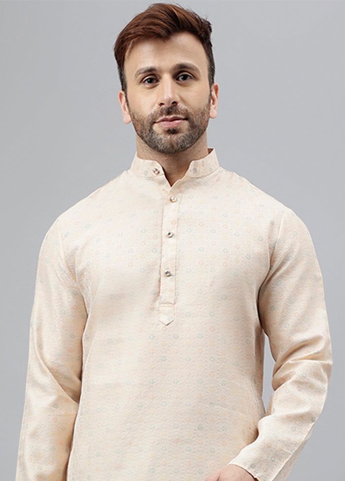 Cream Viscose Jacquard Long Kurta Buy Cheap Release Dates