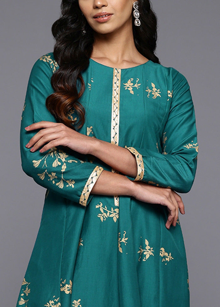 Green Readymade Silk Indian Dress Sale Outlet