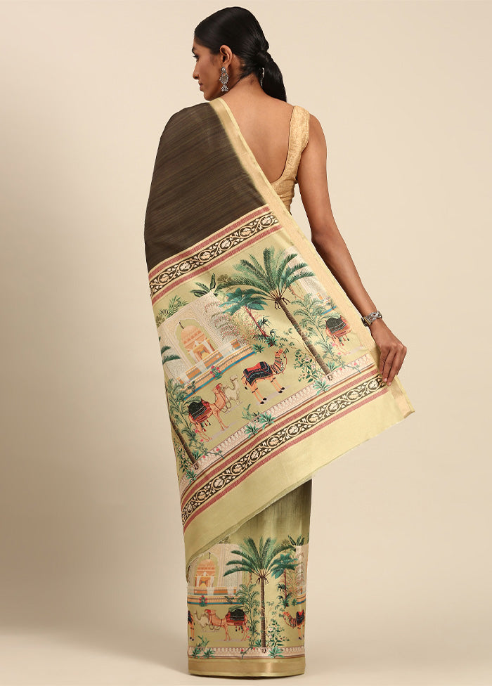 Green Cotton Saree With Blouse Piece Affordable Online