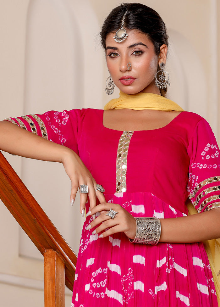 Magenta Pure Georgette Indian Dress With Dupatta Discount Outlet Locations