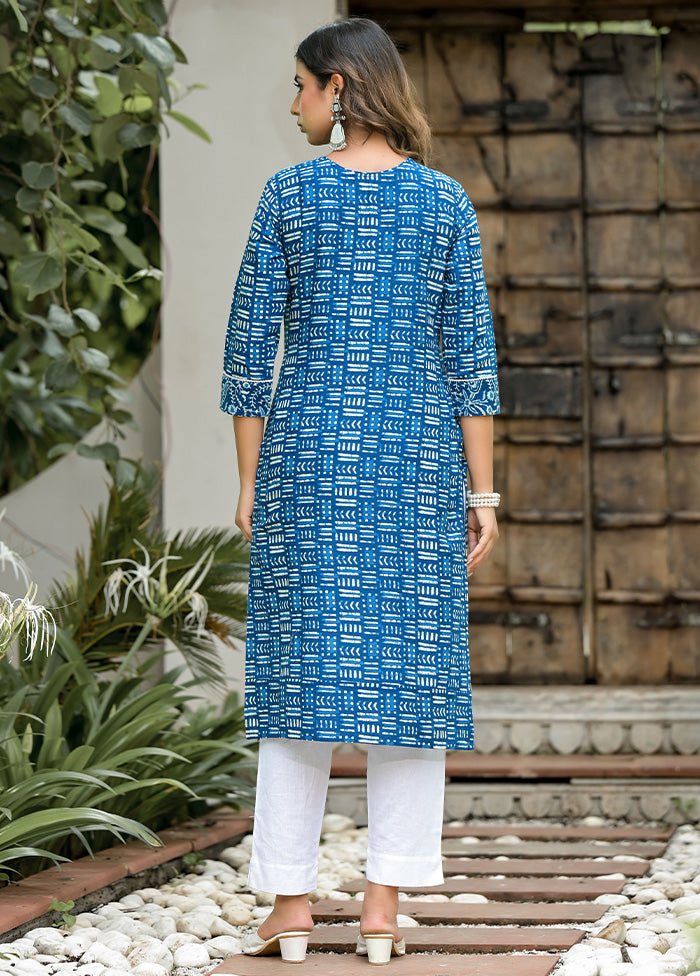 2 Pc Blue Readymade Cotton Kurti Set Cheap Footlocker