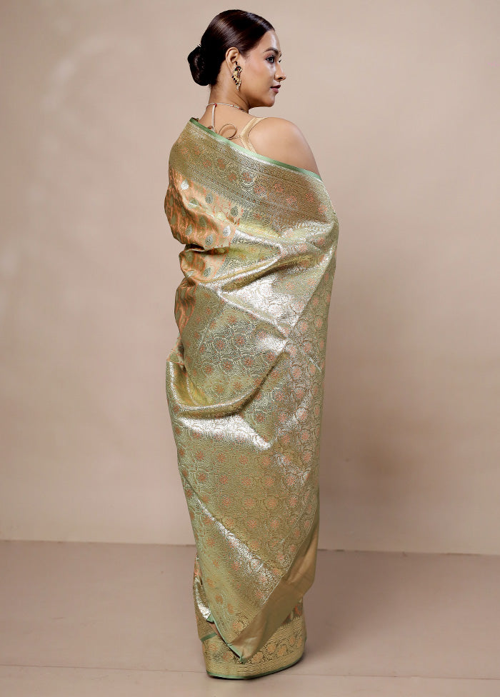 Green Tanchoi Silk Saree With Blouse Piece Amazon Online