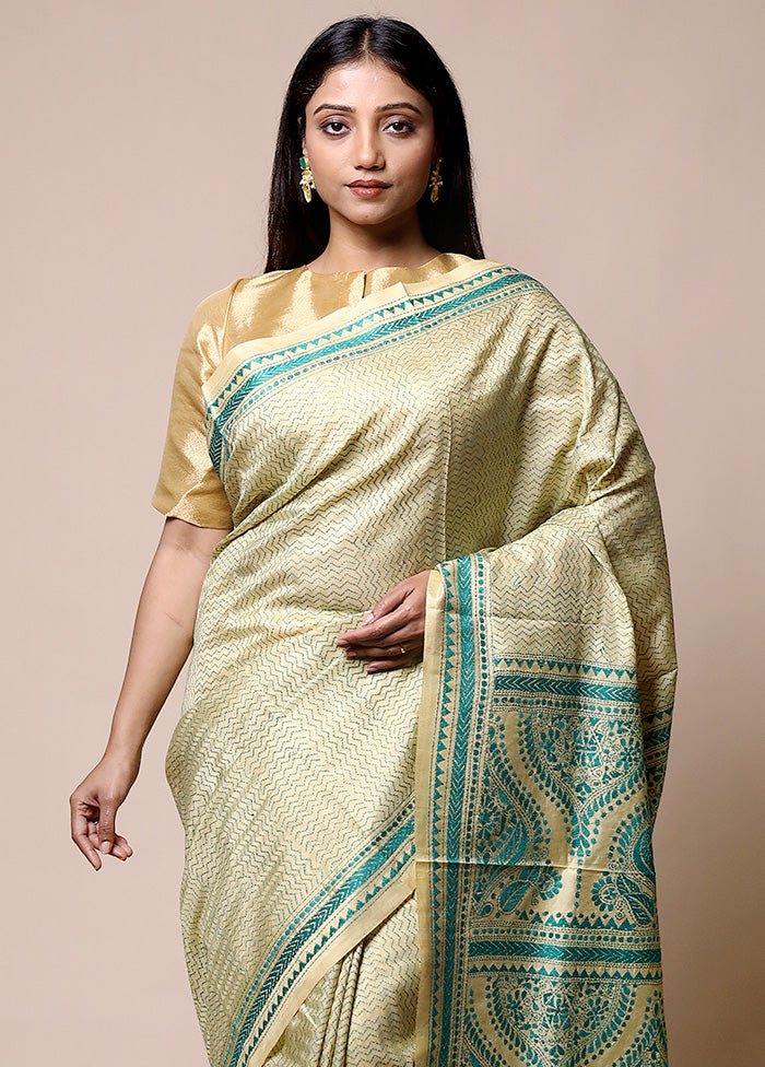 Green Handloom Kantha Stitch Pure Silk Saree With Blouse Piece Free Shipping Cheap Pice