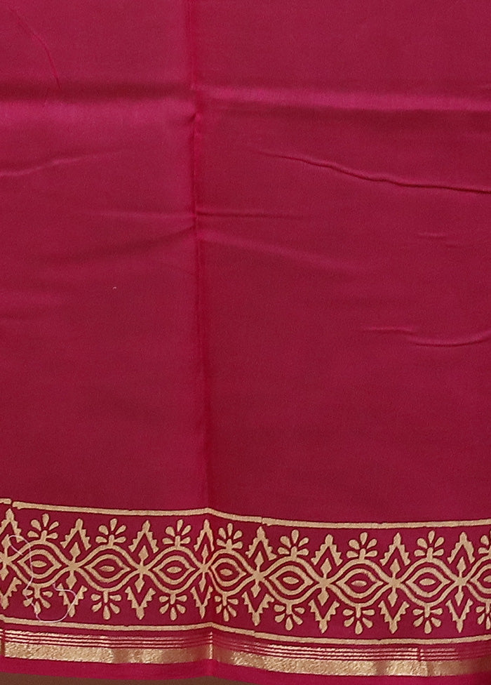 Pink Chanderi Cotton Saree With Blouse Piece Discount Low Pice