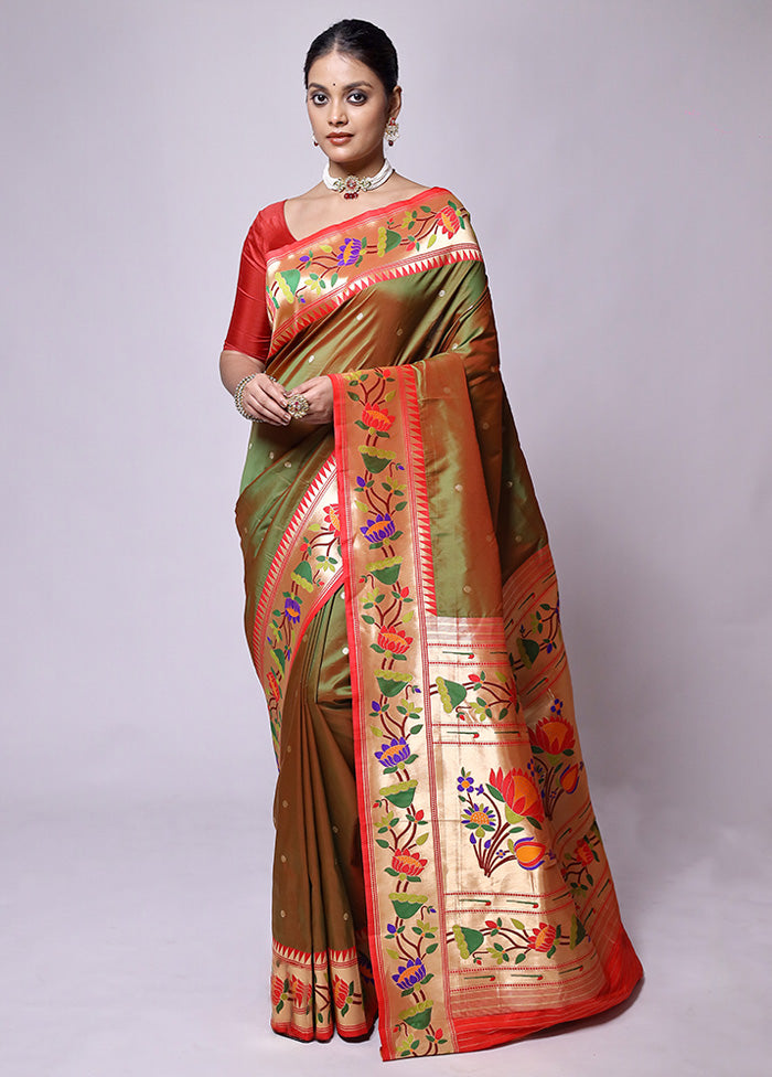 Green Katan Silk Saree With Blouse Piece Free Shipping Purchase