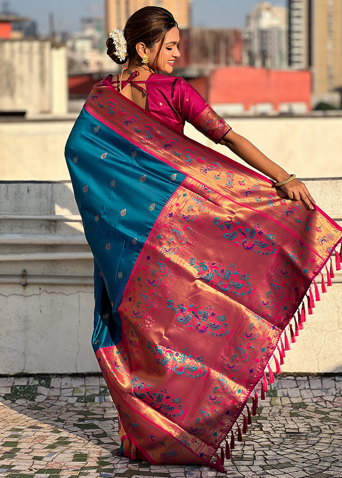 Blue Spun Silk Saree With Blouse Piece Find Great Cheap Online