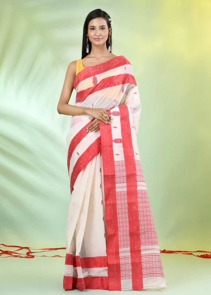 Off White Pure Cotton Foilage Woven Saree Without Blouse Piece Sale Tumblr