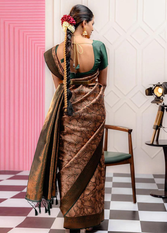 Multicolor Banarasi Silk Saree With Blouse Piece Cheap Sale Latest Collections