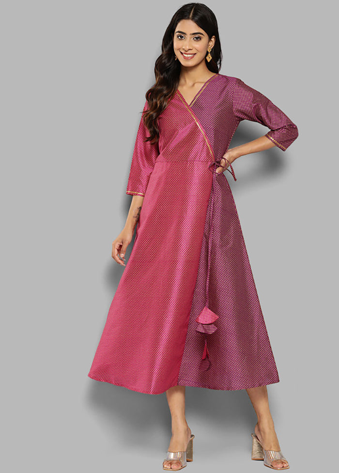 Purple Readymade Net Indian Dress Discount Inexpensive