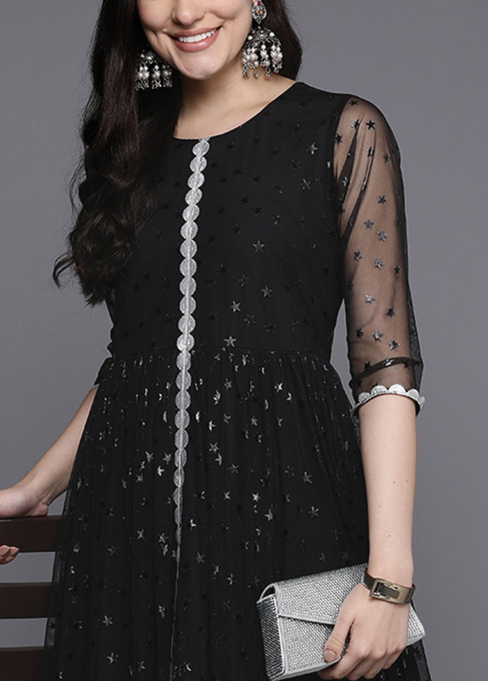 Black Readymade Net Indian Dress Cheap Sale Low Cost