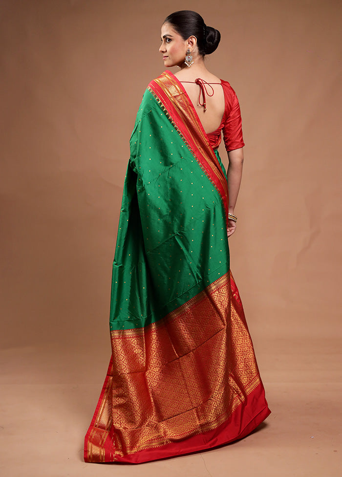 Green Kanjivaram Silk Saree With Blouse Piece Cheap Buy Authentic