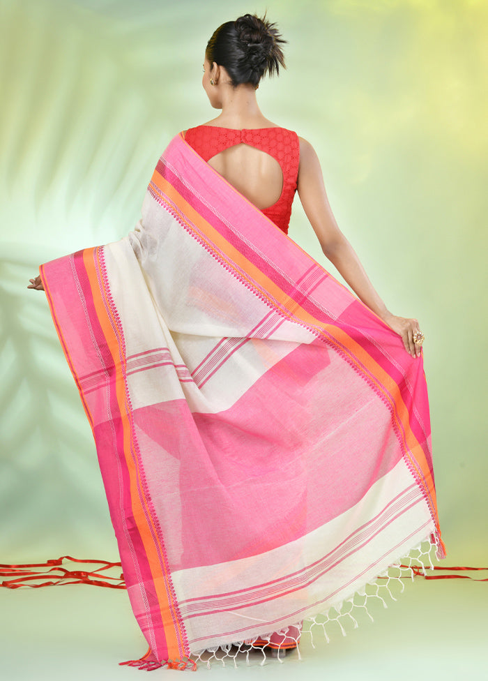 Off White Cotton Saree With Blouse Piece Sale Get To Buy