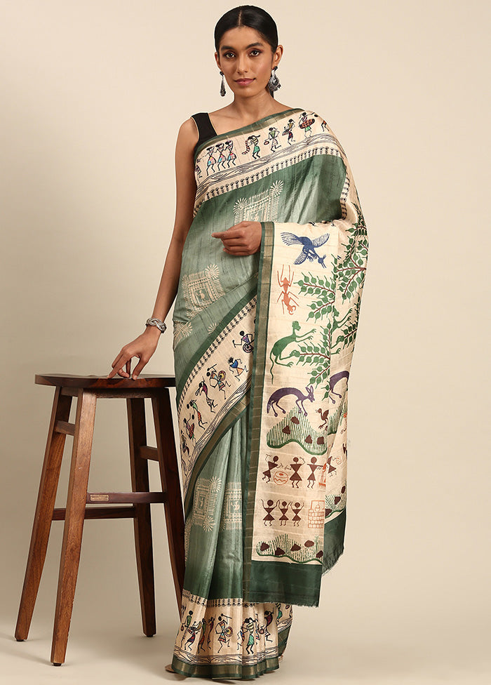 Green Cotton Saree With Blouse Piece Outlet Order