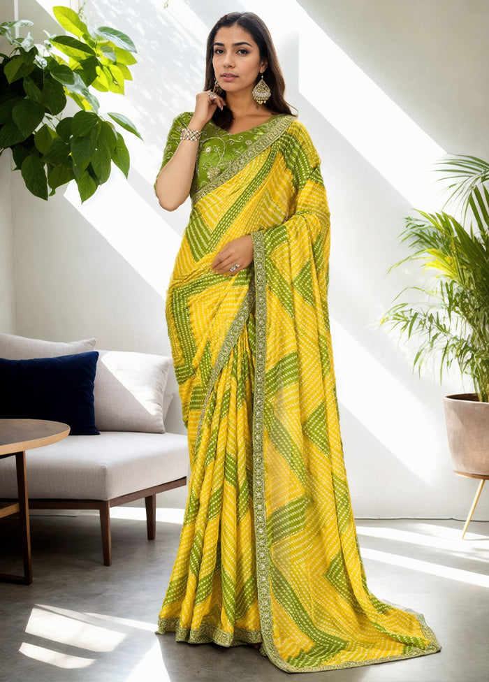 Yellow Spun Silk Saree With Blouse Piece With Paypal Cheap Pice