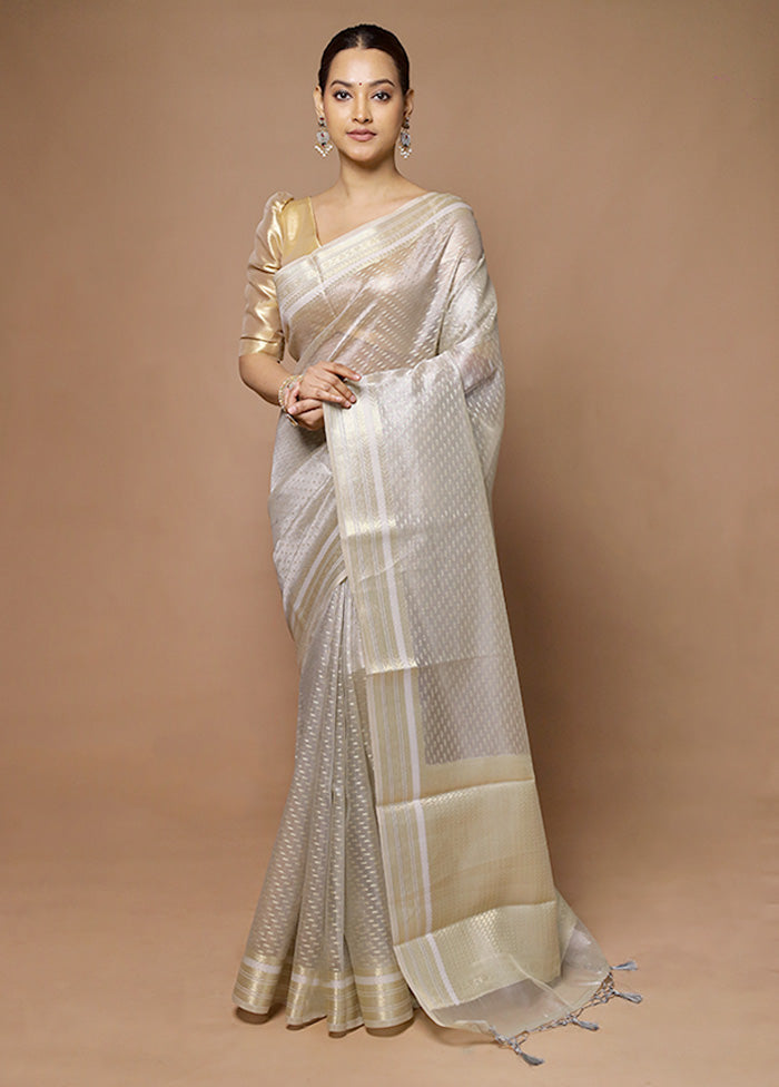 Grey Tissue Silk Saree With Blouse Piece Buy Cheap Affordable