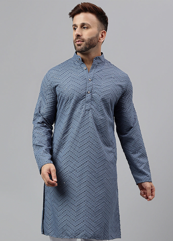 2 Pc Grey Viscose Kurta Pajama Set Free Shipping Low Cost