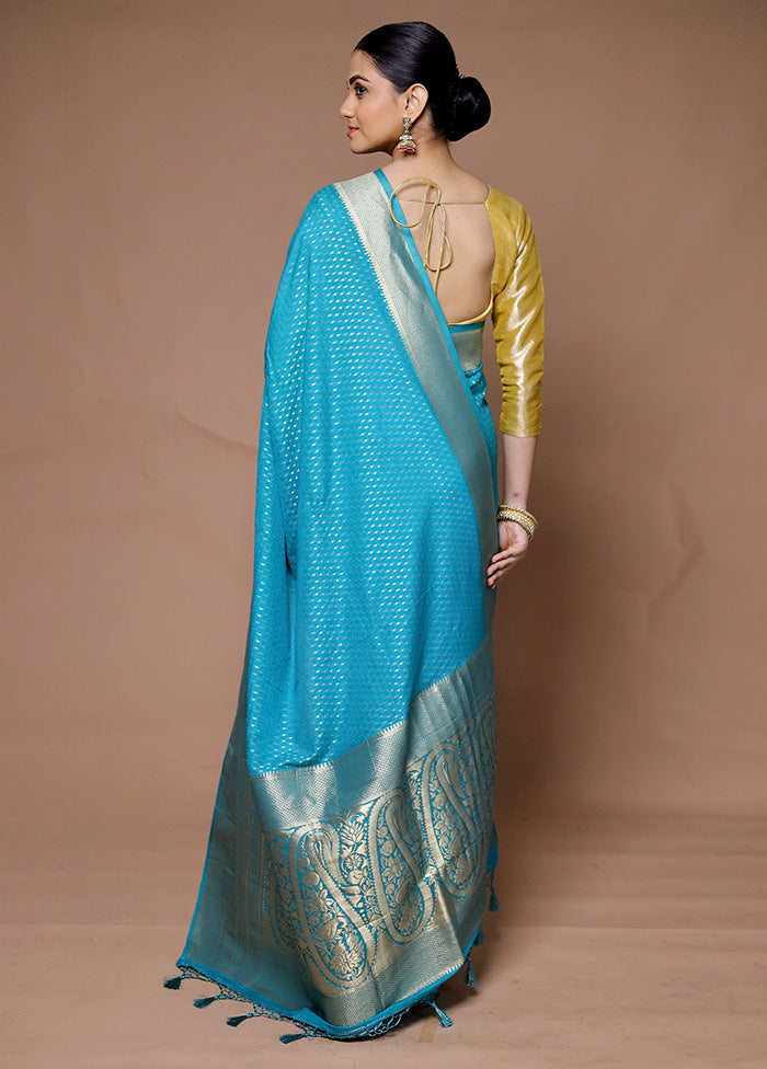 Blue Georgette Saree With Blouse Piece Discount Eastbay