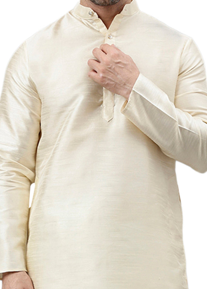 Off White Dupion Silk Solid Kurta Cheap Newest