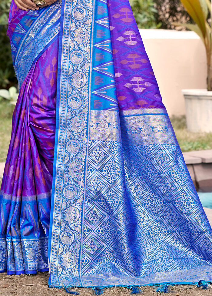 Violet Spun Silk Saree With Blouse Piece Limited Edition