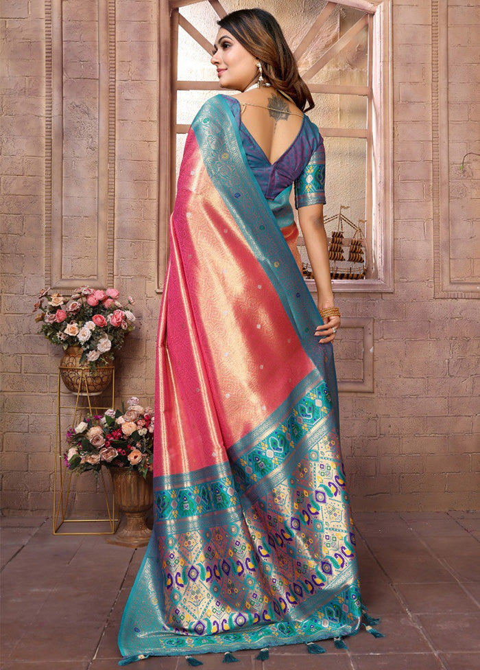 Dark Peach Banarasi Silk Saree With Blouse Piece Buy Cheap Cheap